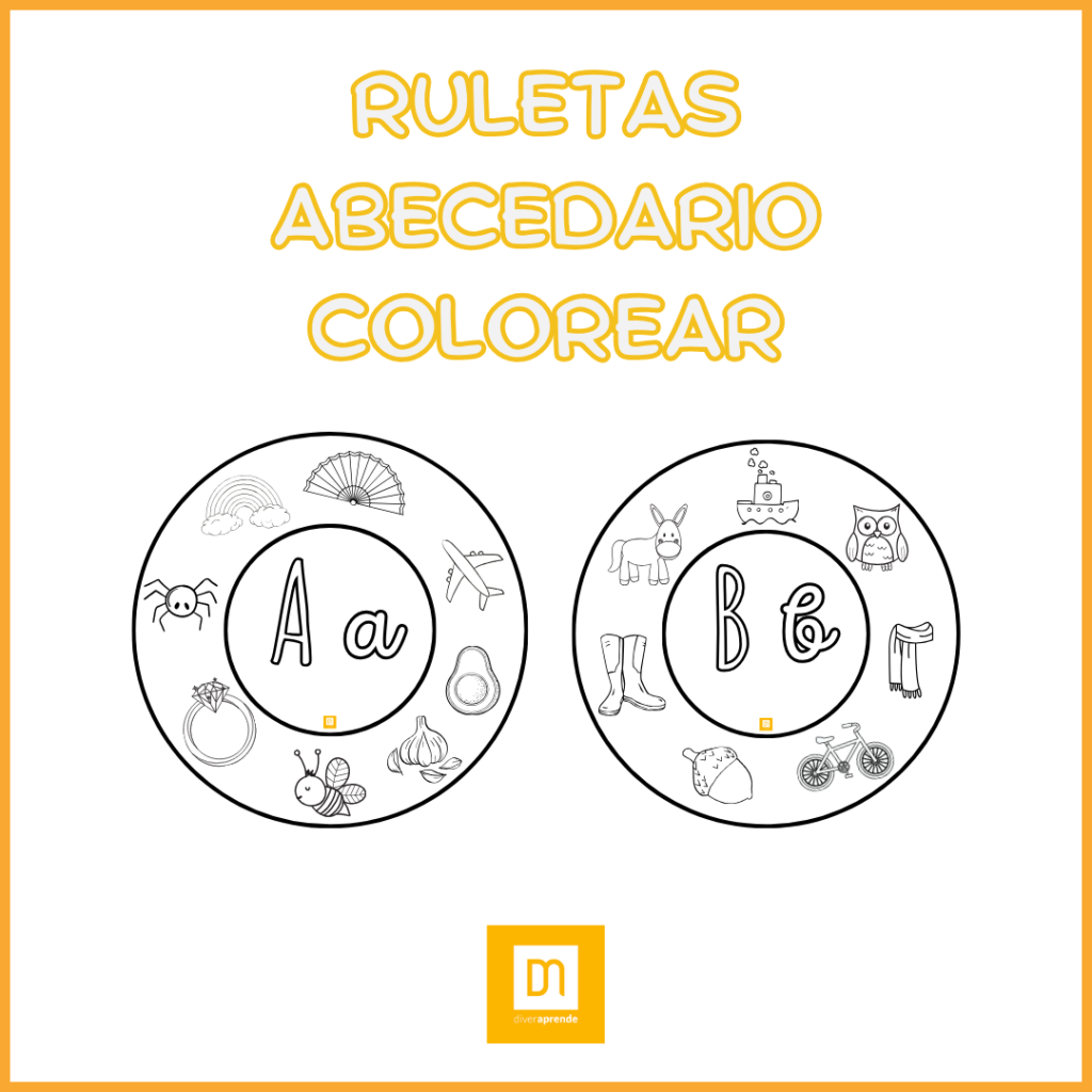 Ruleta abecedario colorear