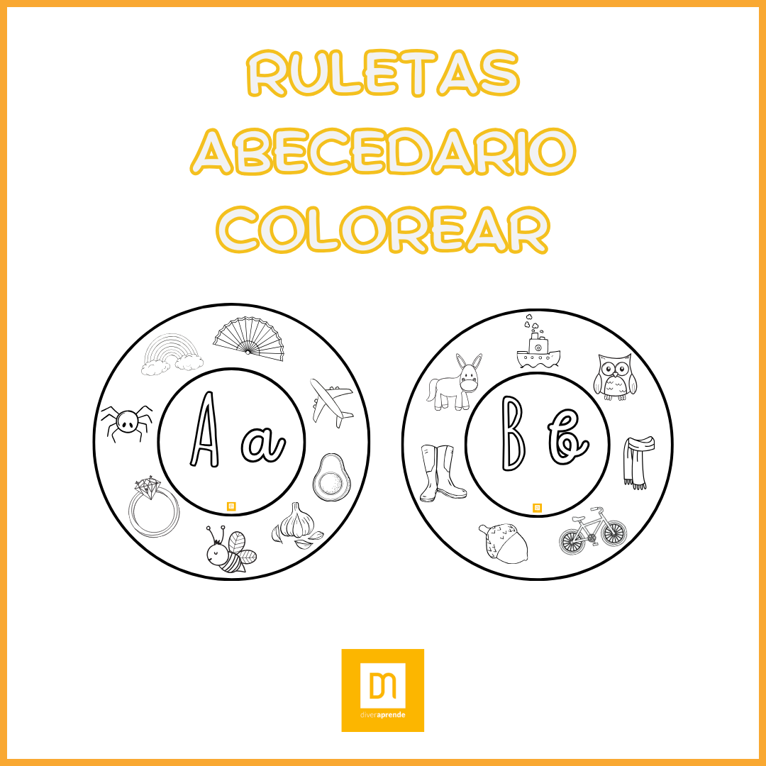 Ruleta abecedario colorear