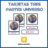 Tarjetas tres partes universo