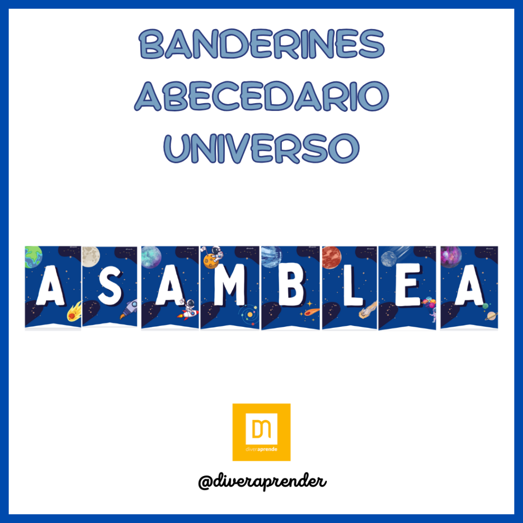 Banderines abecedario universo