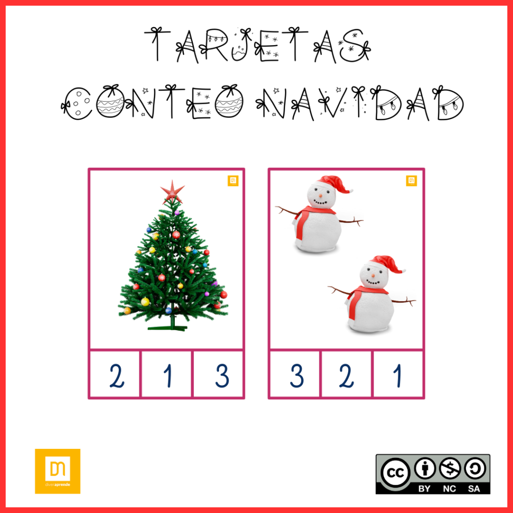 Tarjetas conteo navidad
