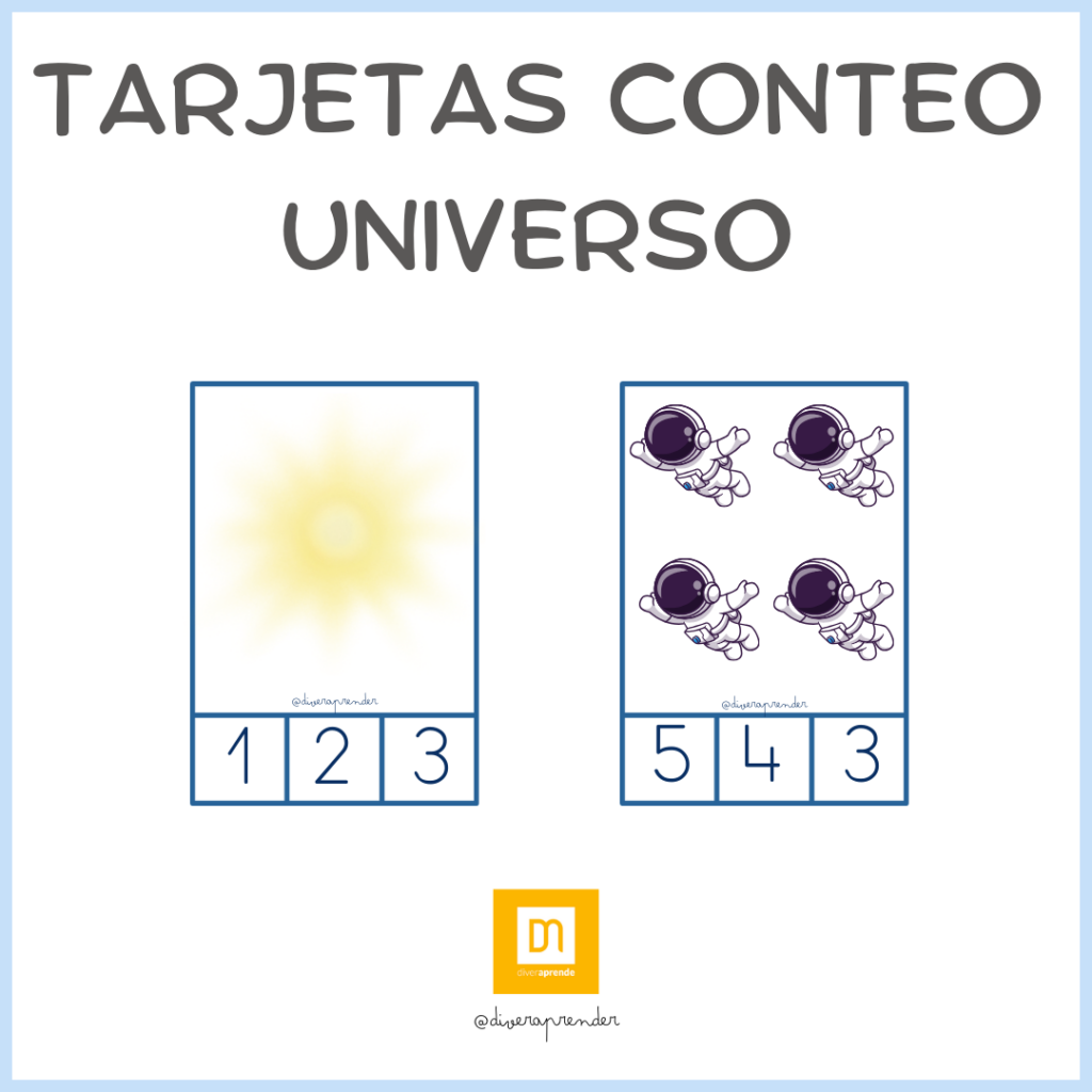 Tarjetas conteo universo