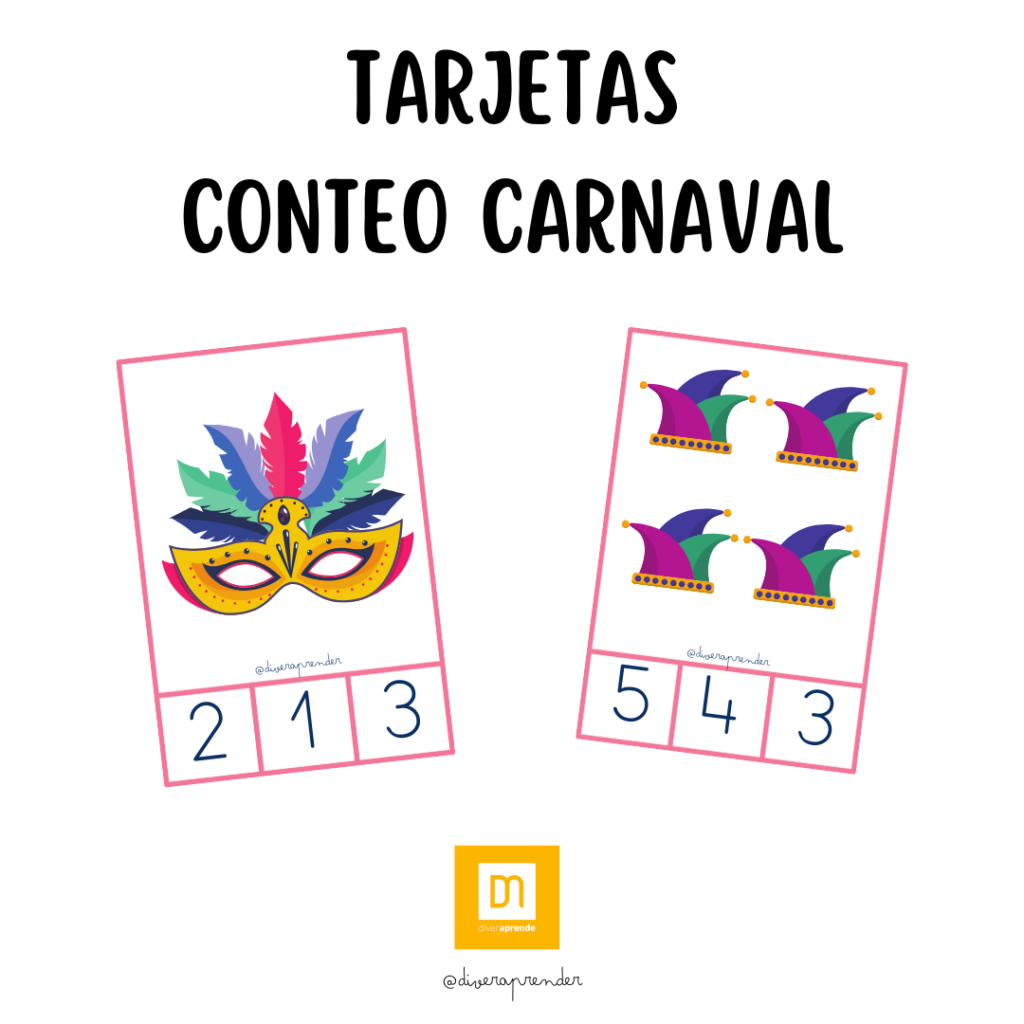 Tarjetas conteo carnaval